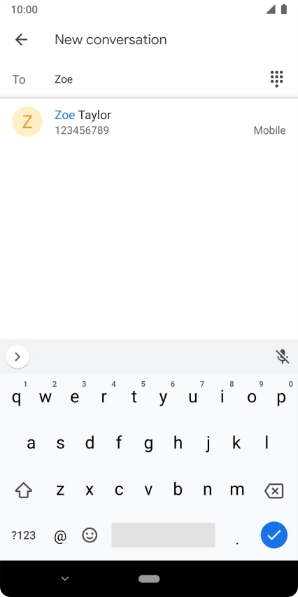 Press the required contact.