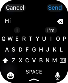 Press the microphone icon and record the message.