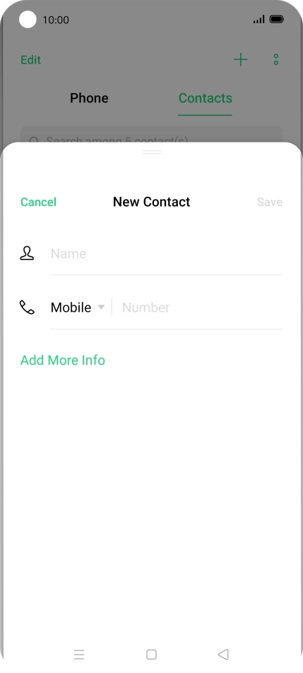 Press Name and key in the required name.
