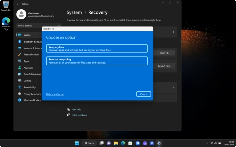 Click Remove everything.