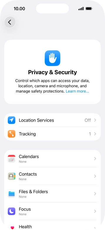 Press Location Services.