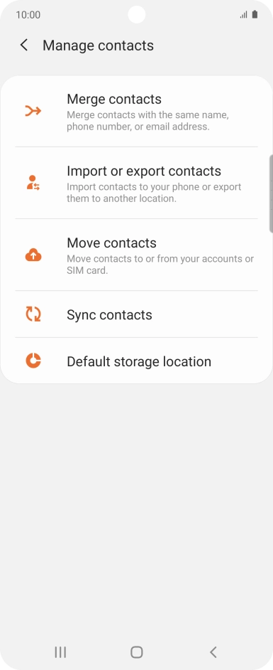 Press Import or export contacts.