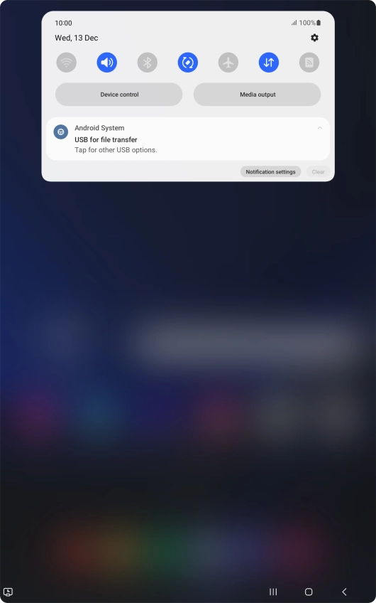 Press Tap for other USB options..