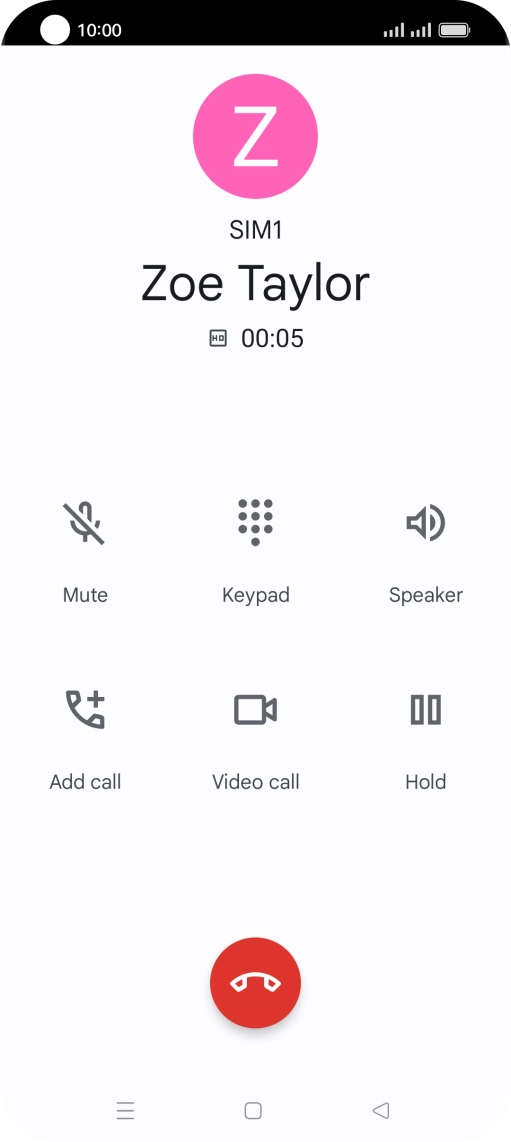 Press the end call icon.