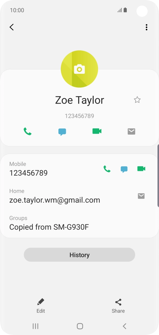 Press the call icon next to the required number.