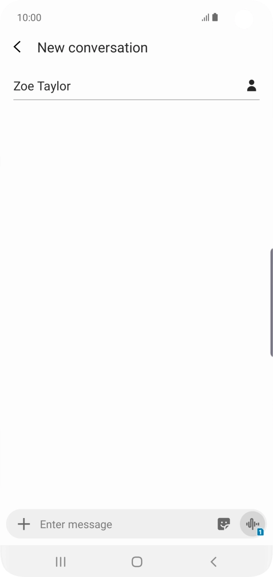 Press the text input field and write the text for your SMS.