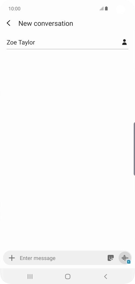 Press the text input field and write the text for your SMS.