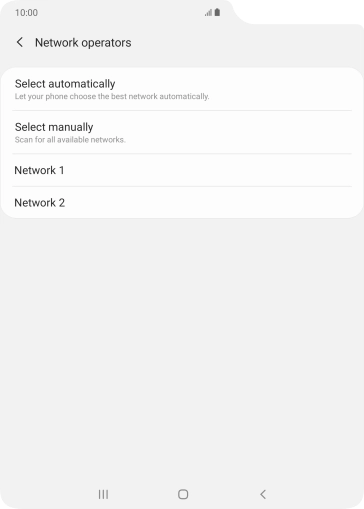 Press the required network.