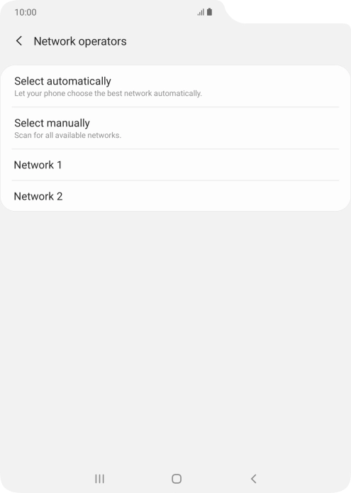 Press the required network.