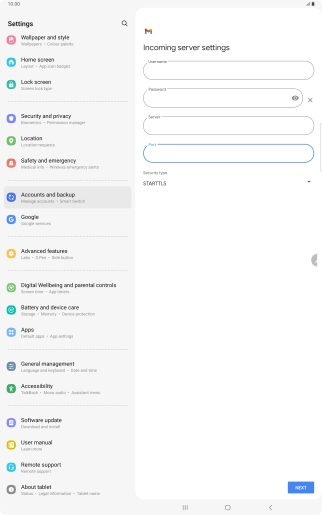 Press the drop down list below 
