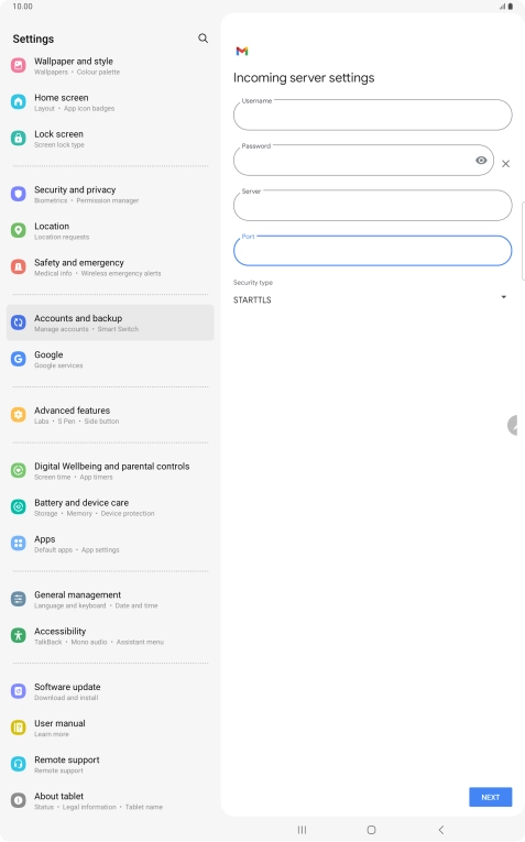 Press the drop down list below 