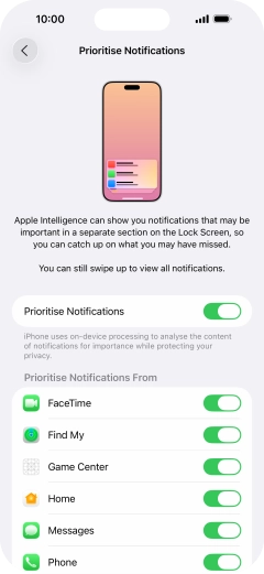 Press the indicator next to 