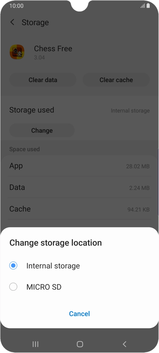 Press the name of the memory card.