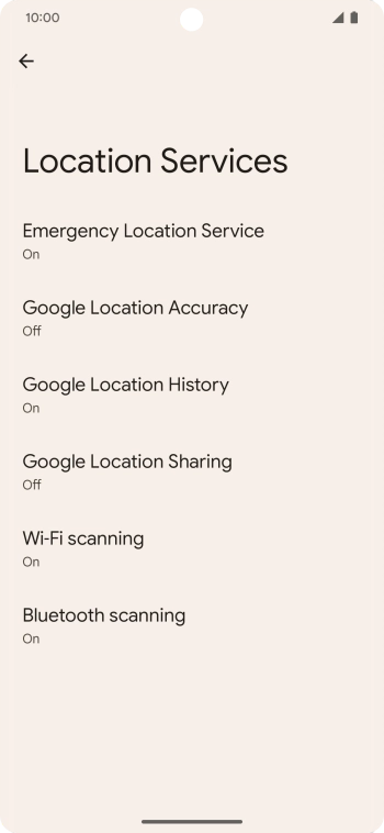 Press Google Location Accuracy.