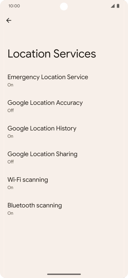 Press Google Location Accuracy.