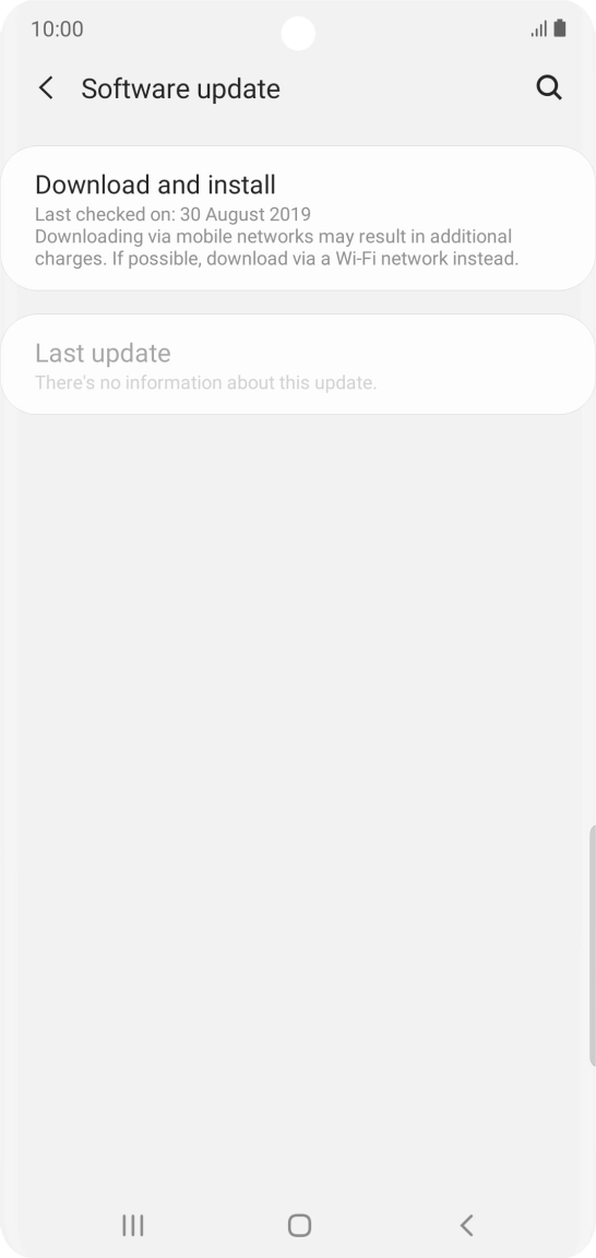 Press Download and install. If a new software version is available, it's displayed. Follow the instructions on the screen to update the phone software.
