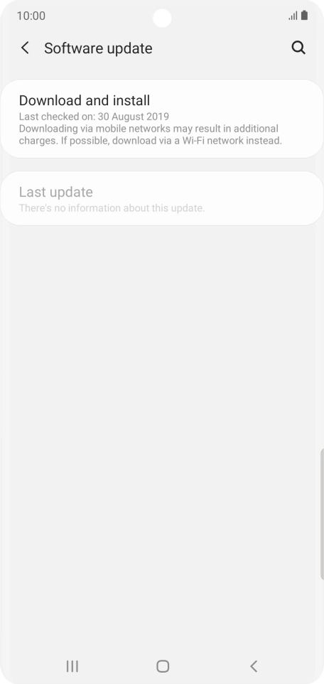 Press Download and install. If a new software version is available, it's displayed. Follow the instructions on the screen to update the phone software.