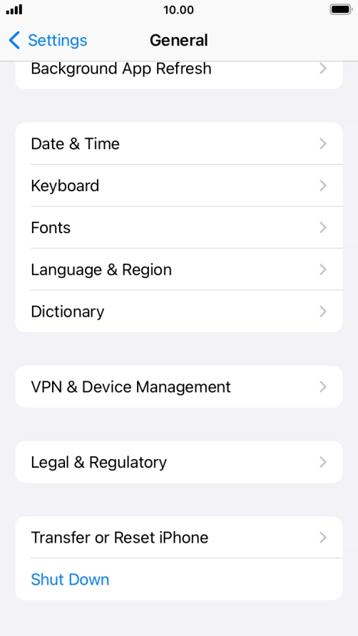 Press Transfer or Reset iPhone.