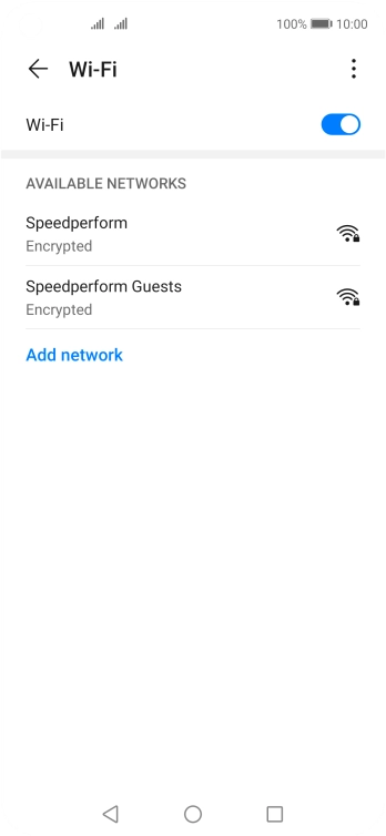 Press the required Wi-Fi network.