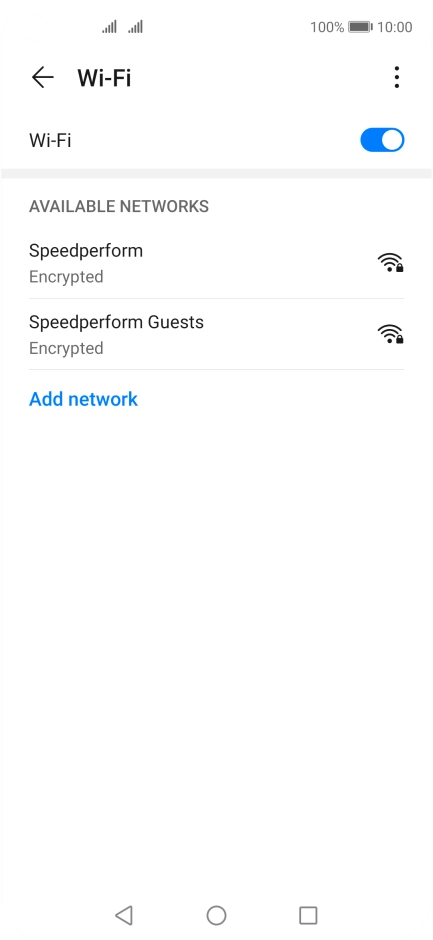 Press the required Wi-Fi network.
