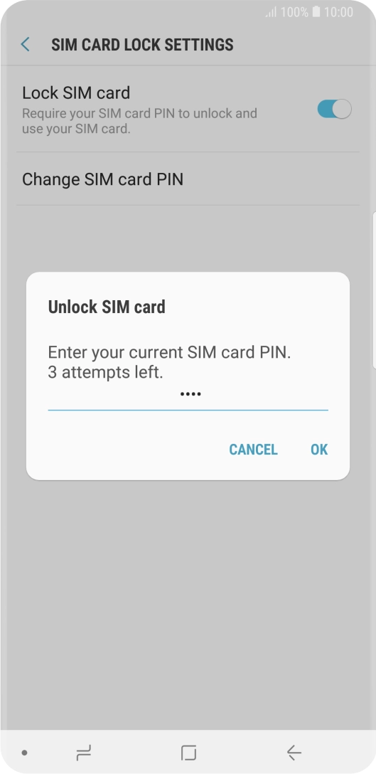 Key in your PIN and press OK. The default PIN is 1111.