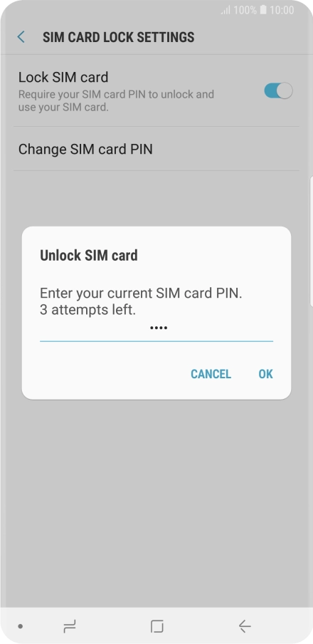 Key in your PIN and press OK. The default PIN is 1111.