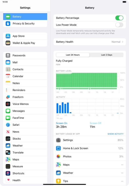 Press the indicator next to 