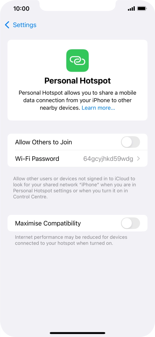 Press Wi-Fi Password and key in the required password.