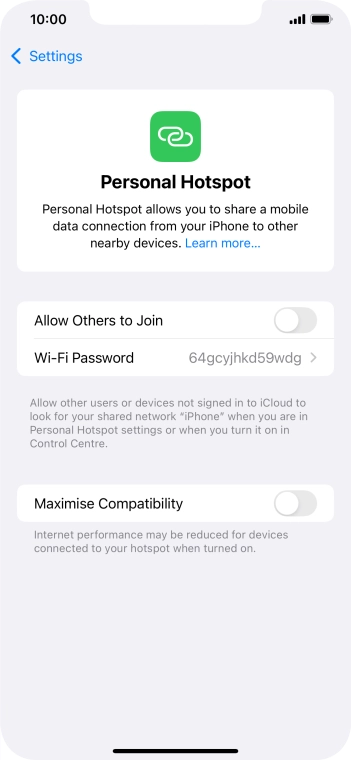 Press Wi-Fi Password and key in the required password.