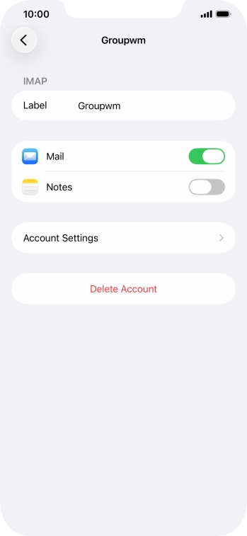 Press Account Settings.