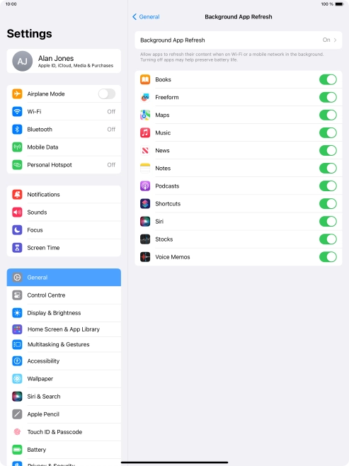 Press Background App Refresh.