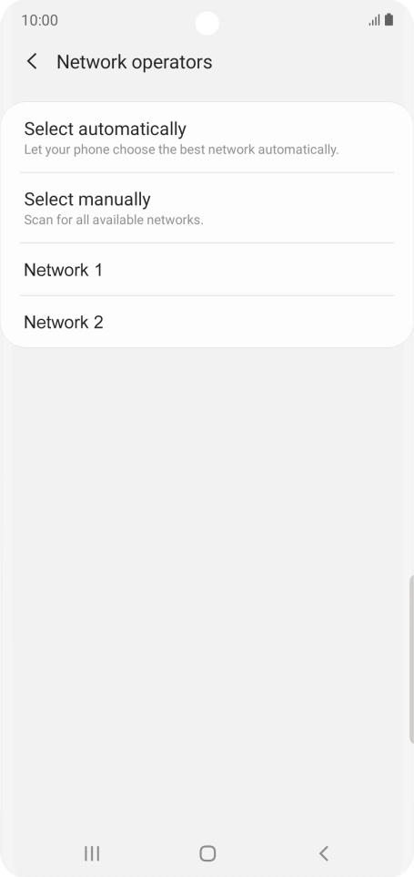 Press the required network.