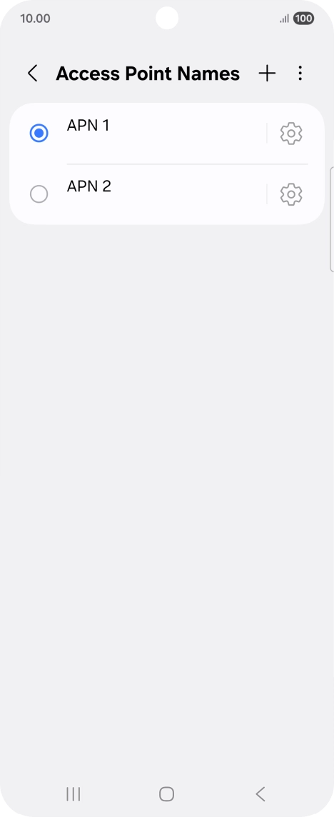 Press the field next to the data connection to activate it.
