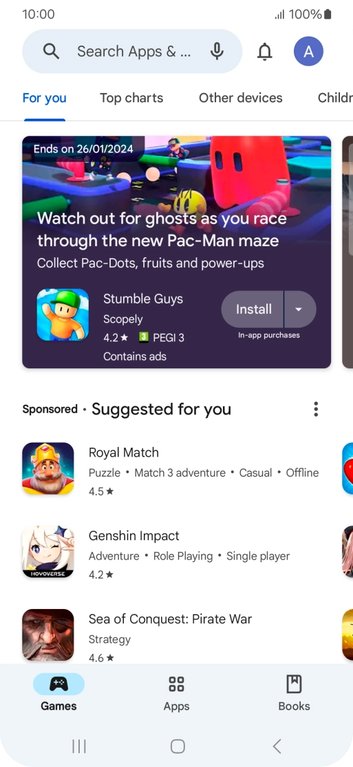 Press the profile icon.