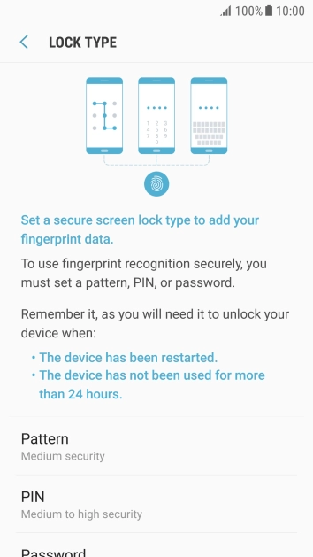 Press the required phone lock code and follow the instructions on the screen to create an additional phone lock code.