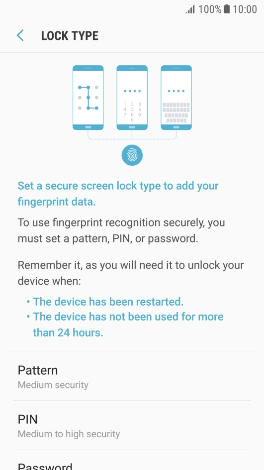 Press the required phone lock code and follow the instructions on the screen to create an additional phone lock code.
