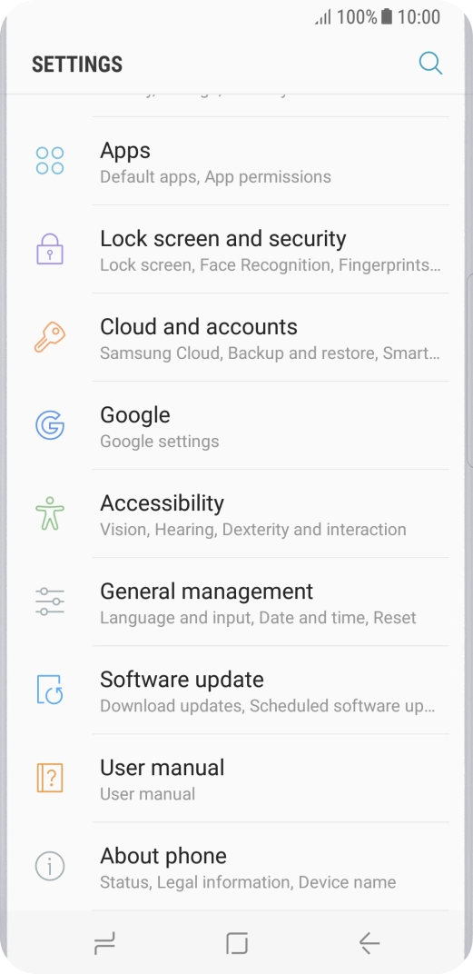 Press Cloud and accounts.