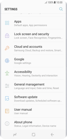 Press Cloud and accounts.