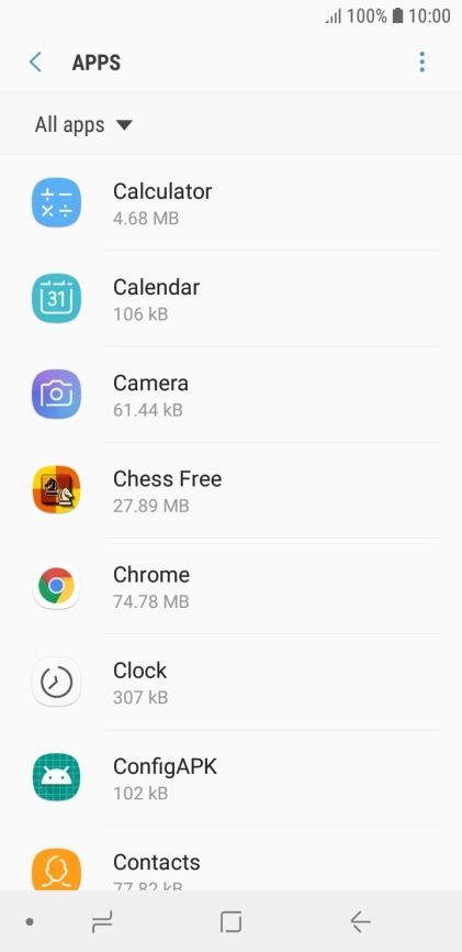 Press the required app.