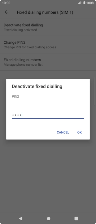 Key in your PIN2 and press OK. The default PIN2 is 0000.