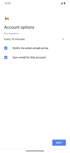 If this screen is displayed, you email account has been recognised and set up automatically. Follow the instructions on the screen to key in more information and finish setting up your phone.