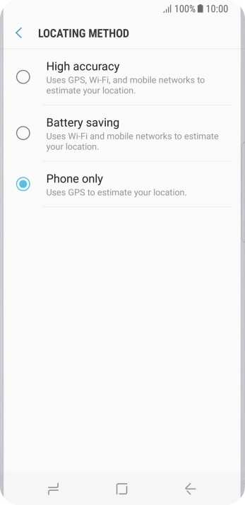 If you select High accuracy, your phone can find your exact position using the GPS satellites, the mobile network and nearby Wi-Fi networks. Satellite-based GPS requires a clear view of the sky.