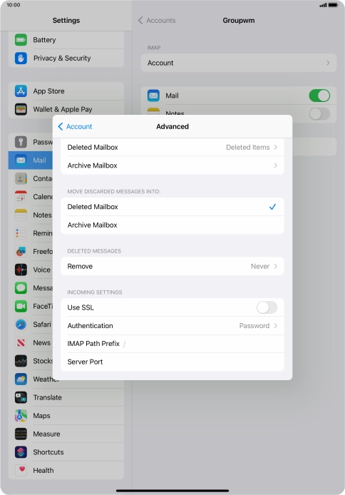 Press the indicator next to 