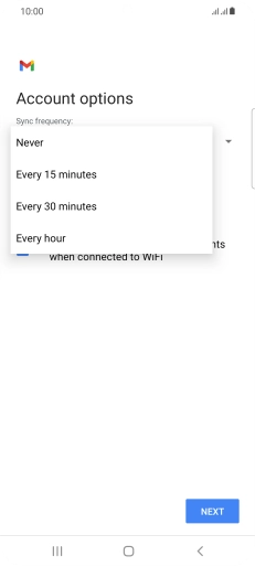 Press the required setting.