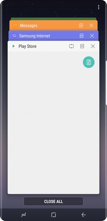 To end one running application, slide your finger right on the required application.