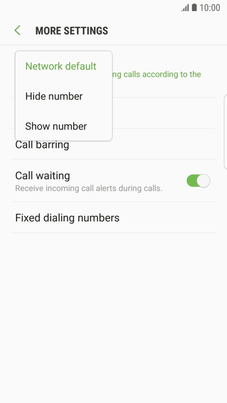 Press Show number to turn on caller identification.