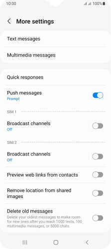 Press Text messages.