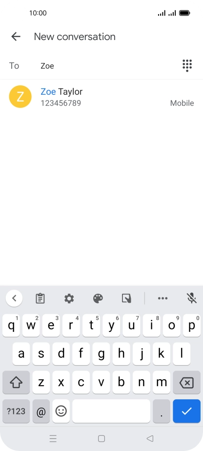 Press the required contact.