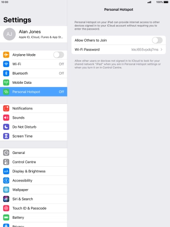 Press Wi-Fi Password and key in the required password.