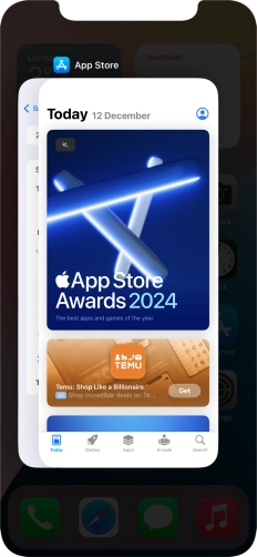 Slide upwards on the required application to end it.
